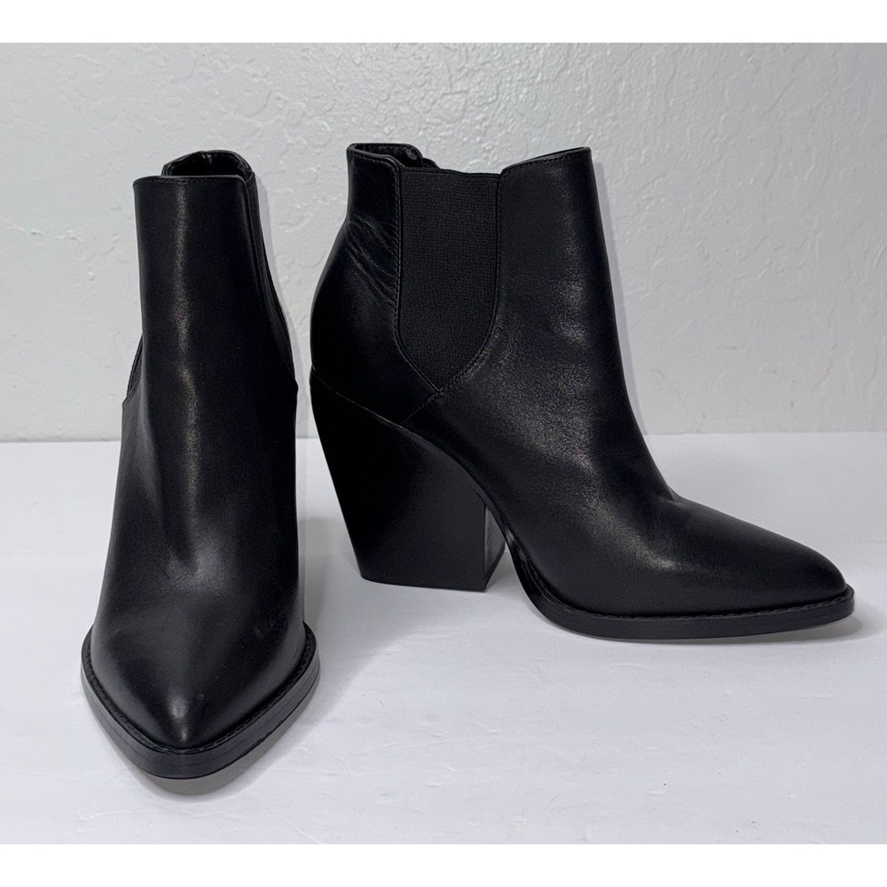 BPLEX LEA Bootie Boots Women Size 9‎ Black Leather Western Business Goth Dance